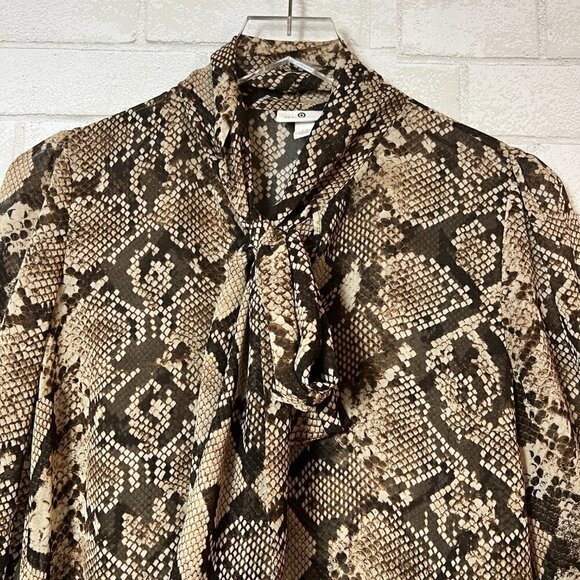 Altuzarra for Target 20th Anniversary Snake Print Brown Chiffon Blouse Size S - Picture 3 of 12
